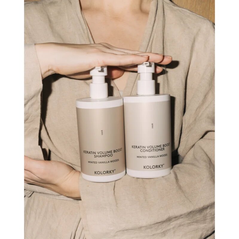 Kolorky Keratine Volume Boost Shampoo sampon dúsító hatással Minted Vanilla Woods 390 ml