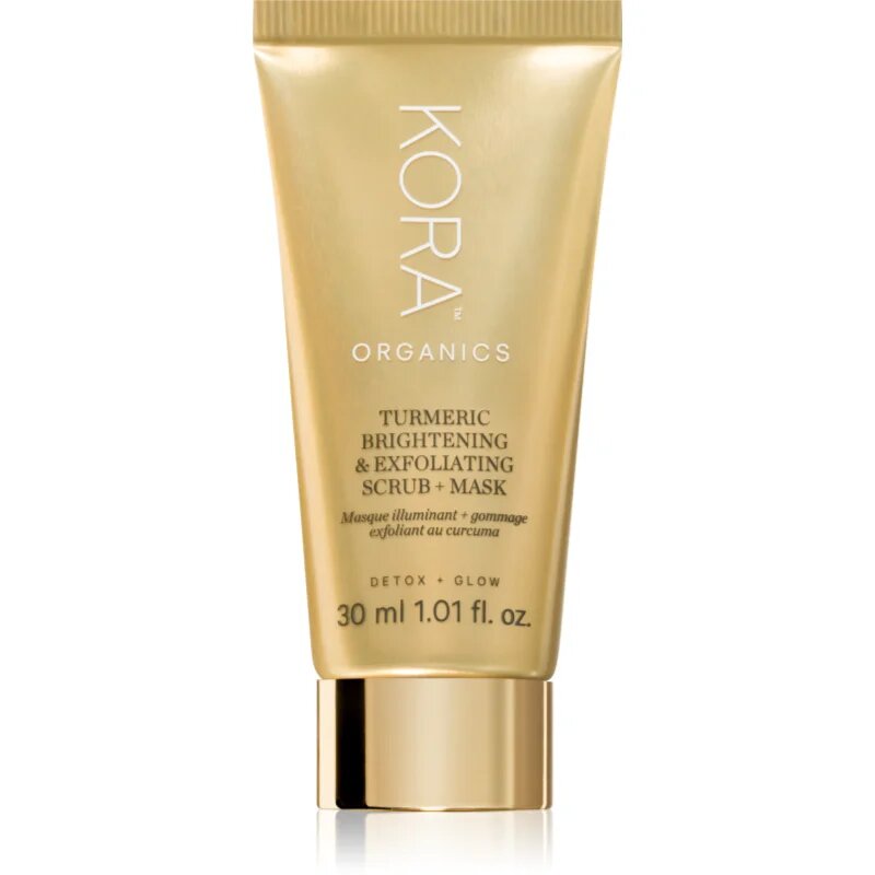 Kora Organics Turmeric Brightening & Exfoliating Scrub + Mask peeling és maszk 30 ml