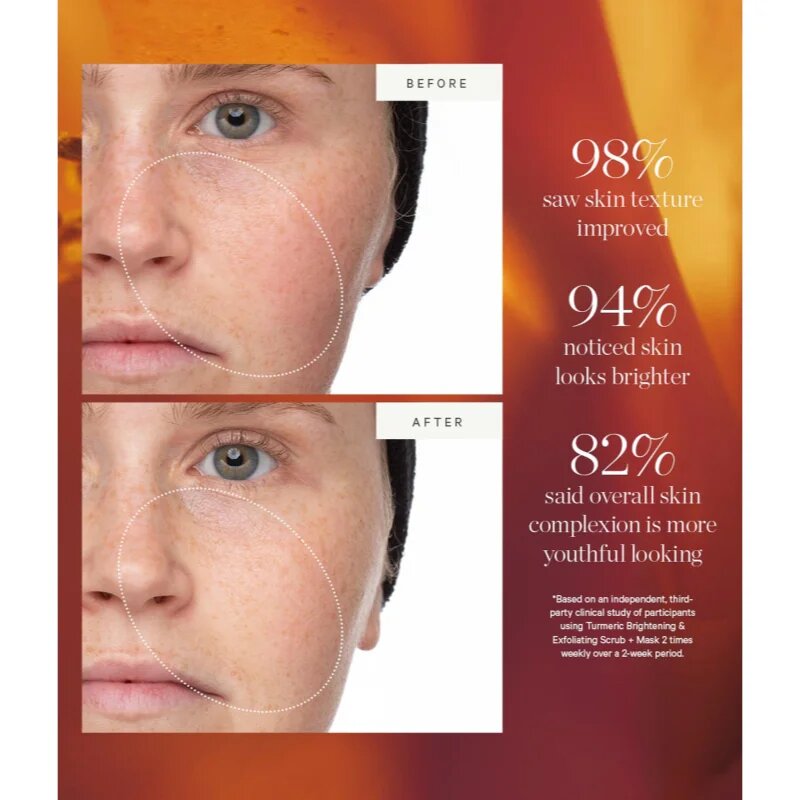 Kora Organics Turmeric Brightening & Exfoliating Scrub + Mask peeling és maszk 30 ml