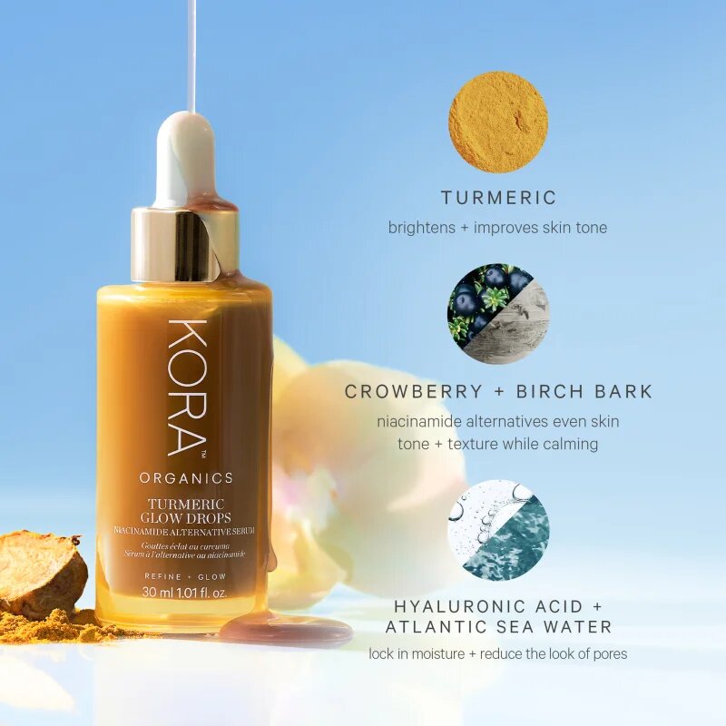 Kora Organics Turmeric Glow Drops élénkítő szérum niacinamiddal 30 ml
