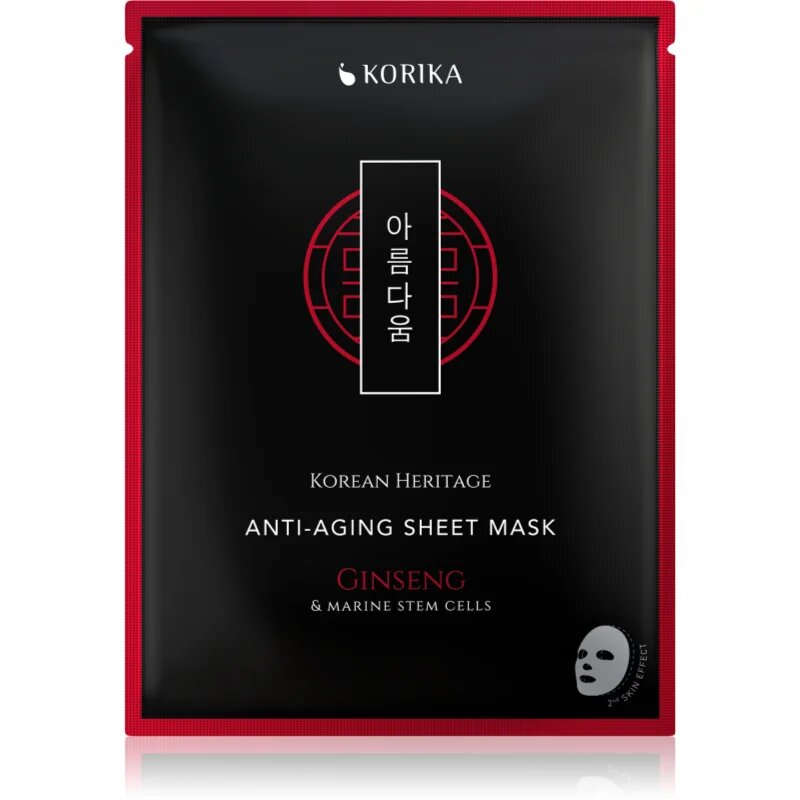 KORIKA Korean Heritage Red Ginseng & Adenosine Anti-aging Sheet Mask ráncok elleni gézmaszk 25 g