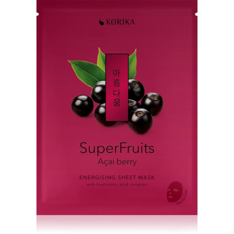 KORIKA SuperFruits Acai Berry - Anti-pollution Sheet Mask arcmaszk méregtelenítő hatással 25 g