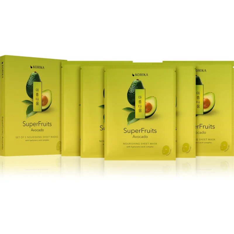 KORIKA SuperFruits arcmaszk szett kedvezményes áron tápláló hatással 5x25 g