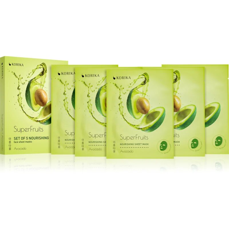 KORIKA SuperFruits arcmaszk szett kedvezményes áron tápláló hatással Avocado