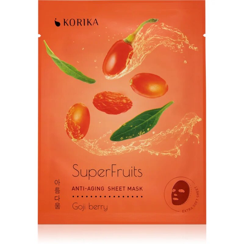 KORIKA SuperFruits Goji Berry - Set of 5 Anti-aging Face Sheet Masks arcmaszk szett kedvezményes áron fiatalító hatással Goji berry