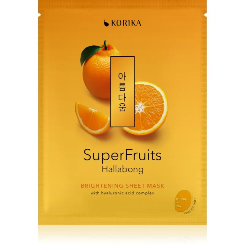 KORIKA SuperFruits Hallabong - Brightening Sheet Mask fehérítő gézmaszk 25 g