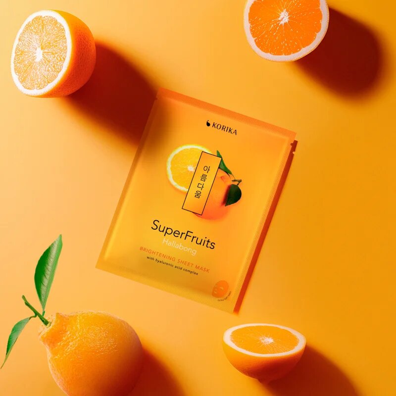 KORIKA SuperFruits Hallabong - Brightening Sheet Mask fehérítő gézmaszk 25 g