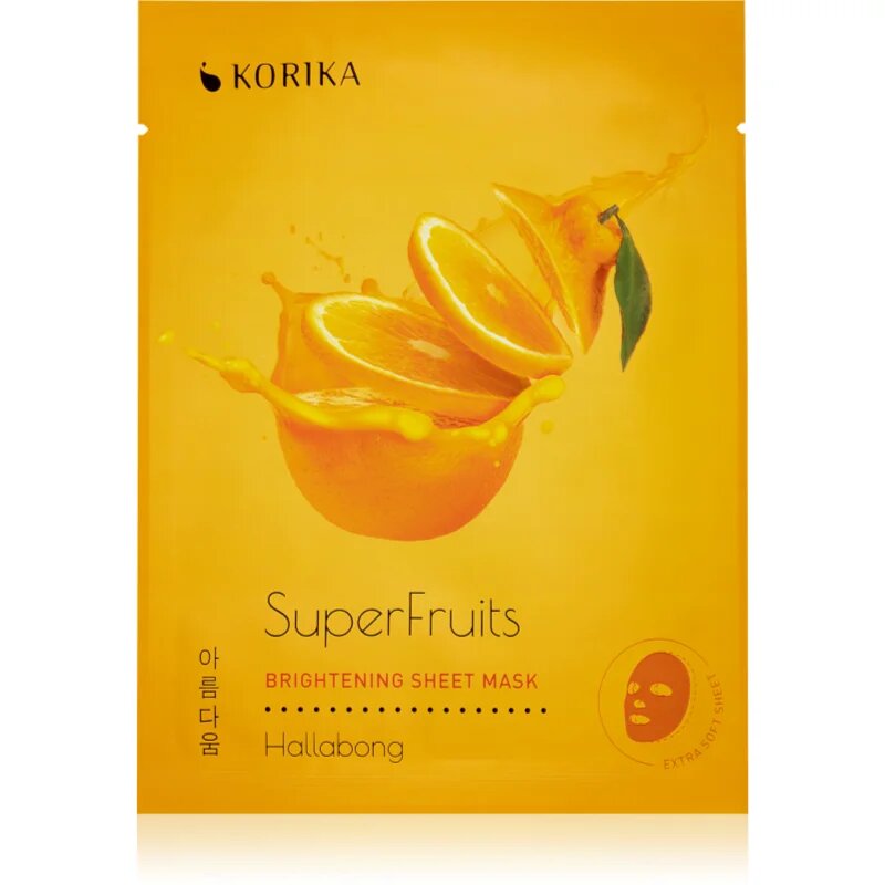 KORIKA SuperFruits Hallabong - Set of 5 Brightening Face Sheet Masks arcmaszk szett kedvezményes áron az élénk bőrért Hallabong