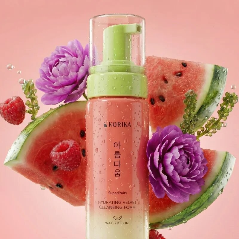 KORIKA SuperFruits Hydrating Velvet Cleansing Foam hidratáló tisztító hab 150 ml