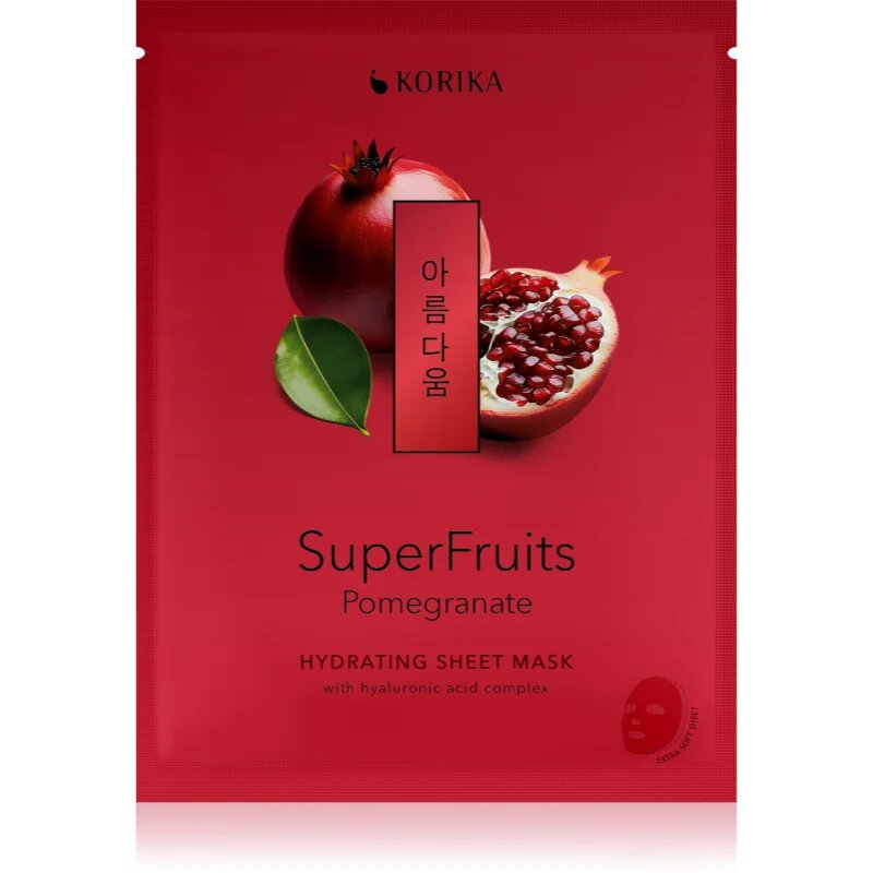 KORIKA SuperFruits Pomegranate - Hydrating Sheet Mask hidratáló gézmaszk 25 g
