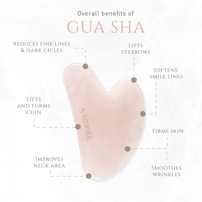 KORIKA Tools Gua Sha Green Jade Stone masszázs szegédeszköz az arcra Gua Sha Quartz Pink 1 db