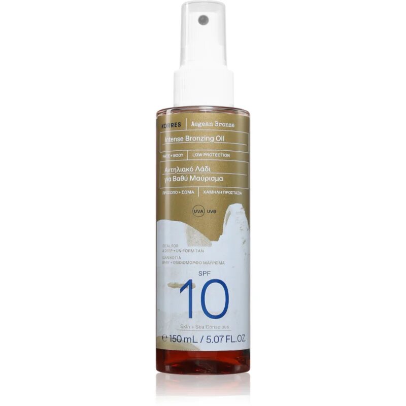 Korres Aegean Bronze napolaj a napbarnított bőr kiemelésére SPF10 150 ml