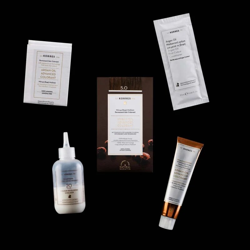 Korres Argan Oil tartós hajfesték Argán olajjal árnyalat 6.3 Golden / Honey Dark Blonde 50 ml