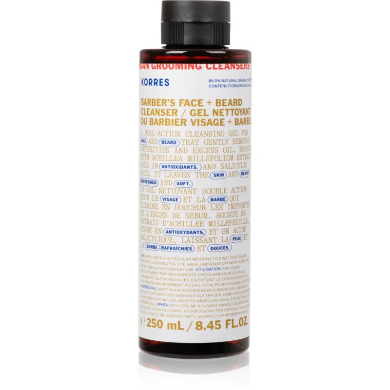 Korres Athenian Grooming tisztító gél az arcra és a szakállra 250 ml