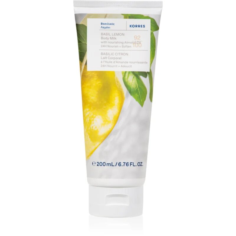 Korres Basil Lemon frissítő testápoló tej 200 ml