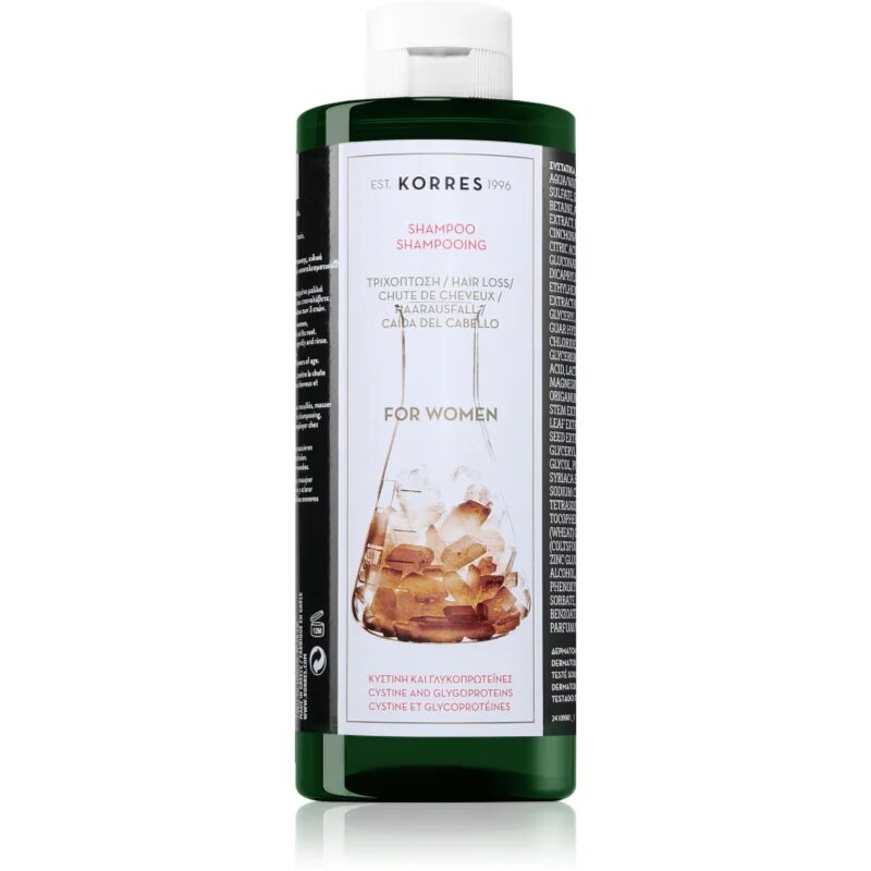 Korres Cystine & Glycoprotein erősítő sampon hajhullás ellen 400 ml