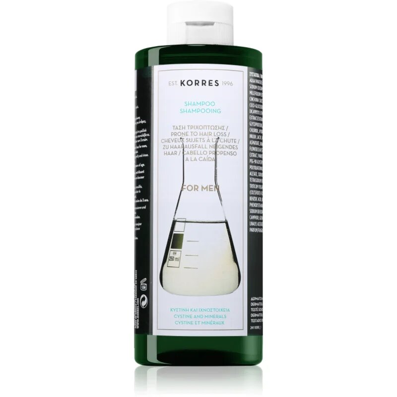 Korres Cystine & Minerals hajhullás elleni sampon uraknak 400 ml