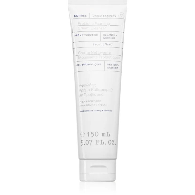 Korres Greek Yoghurt Probiotic Foaming Cream Cleanser krémes tisztító hab probiotikumokkal 150 ml