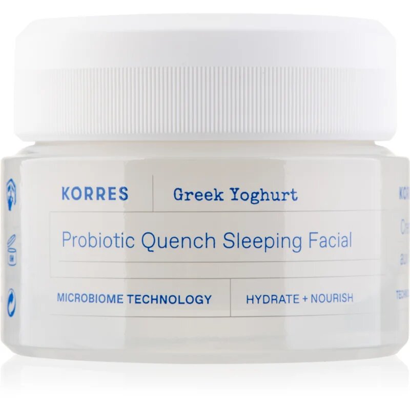 Korres Greek Yoghurt Probiotic Quench Sleeping Facial tápláló éjszakai krém probiotikumokkal 40 ml