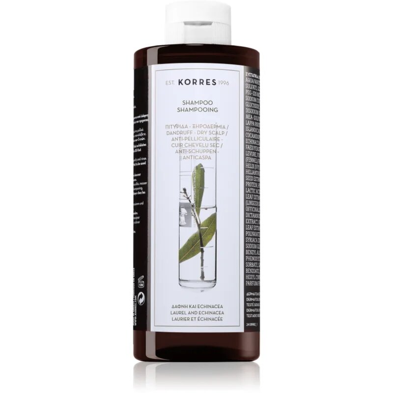 Korres Laurel & Echinacea korpásodás elleni sampon száraz bőrre 400 ml