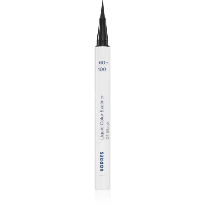 Korres Liquid Color Eyeliner szemhéjtus filctoll forma árnyalat 01 Black 1 ml