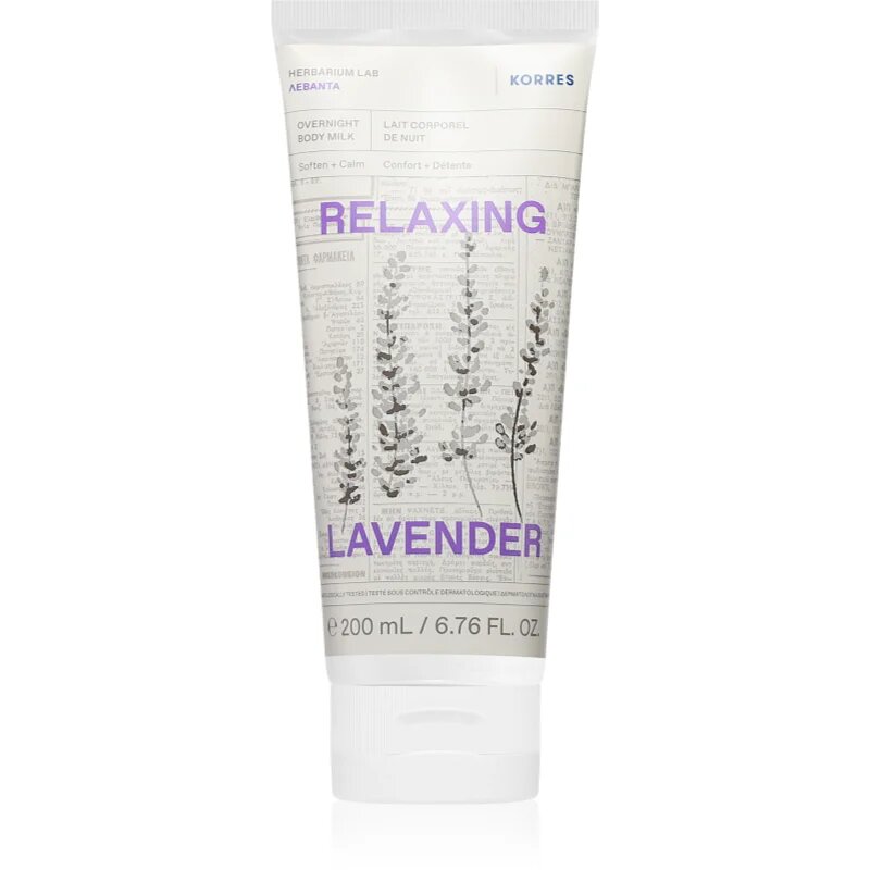 Korres Relaxing Lavender relaxáló testápoló tej éjszakára 200 ml