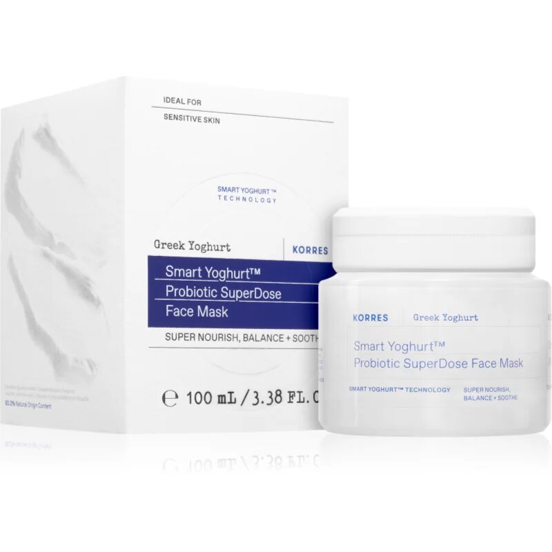 Korres Smart Yoghurt™ Probiotic SuperDose Face Mask felfrissítő hidratáló maszk probiotikumokkal 100 ml