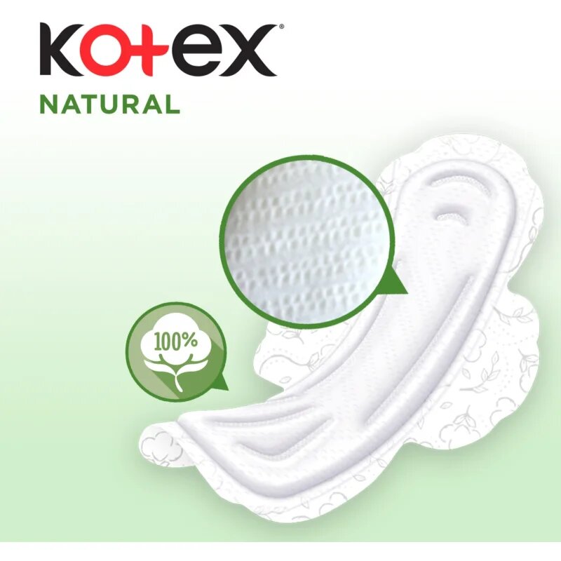 Kotex Natural Night egészségügyi betétek 6 db
