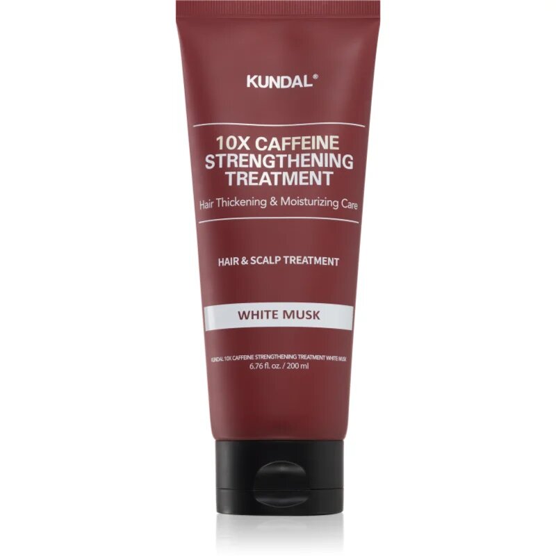 KUNDAL Caffeine 10X White Musk erősítő ápolás a töredezett károsult hajra 200 ml