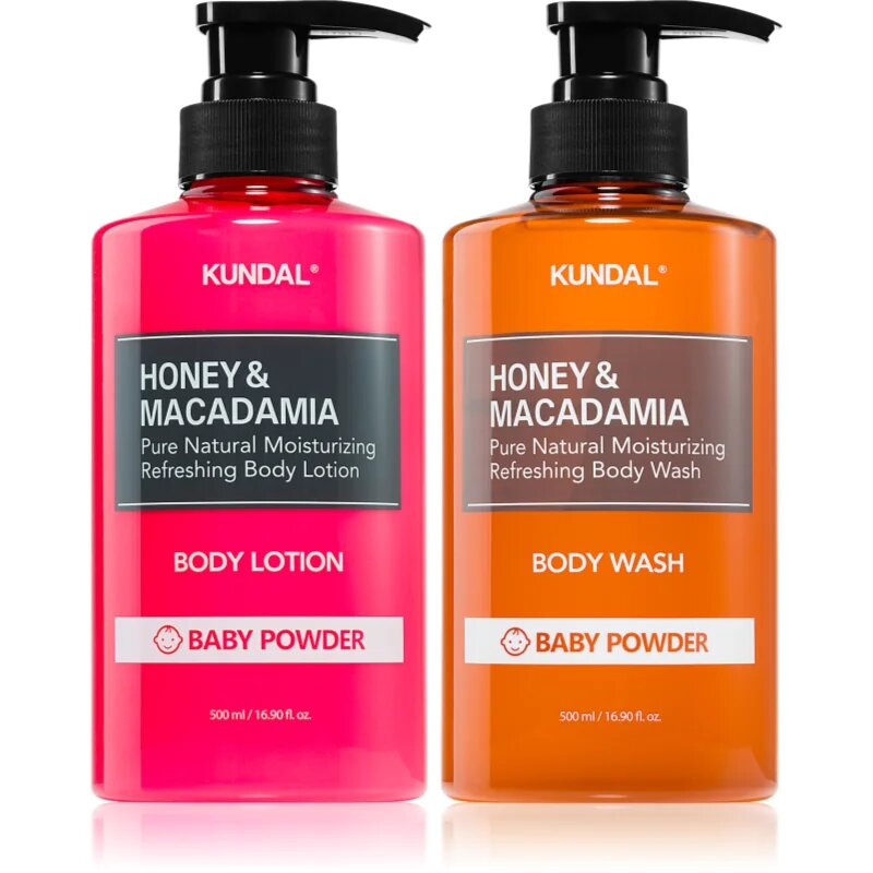 KUNDAL Honey & Macadamia Baby Powder szett testre