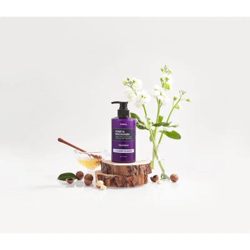 KUNDAL Honey & Macadamia Pink Grapefruit intenzív hidratáló koncentrátum száraz és sérült hajra 500 ml