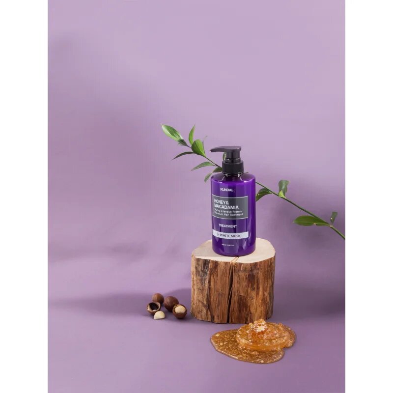 KUNDAL Honey & Macadamia Pink Grapefruit intenzív hidratáló koncentrátum száraz és sérült hajra 500 ml