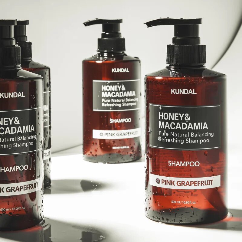 KUNDAL Honey & Macadamia Pink Grapefruit természetes sampon száraz és sérült hajra 500 ml