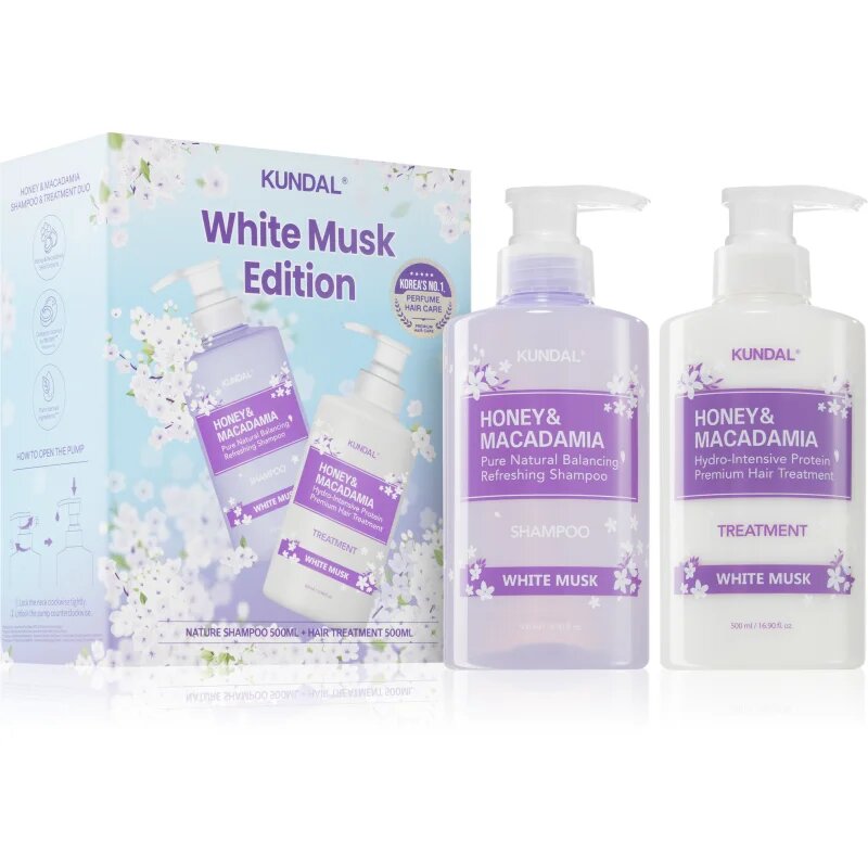 KUNDAL Honey & Macadamia White Musk ajándékszett hajra