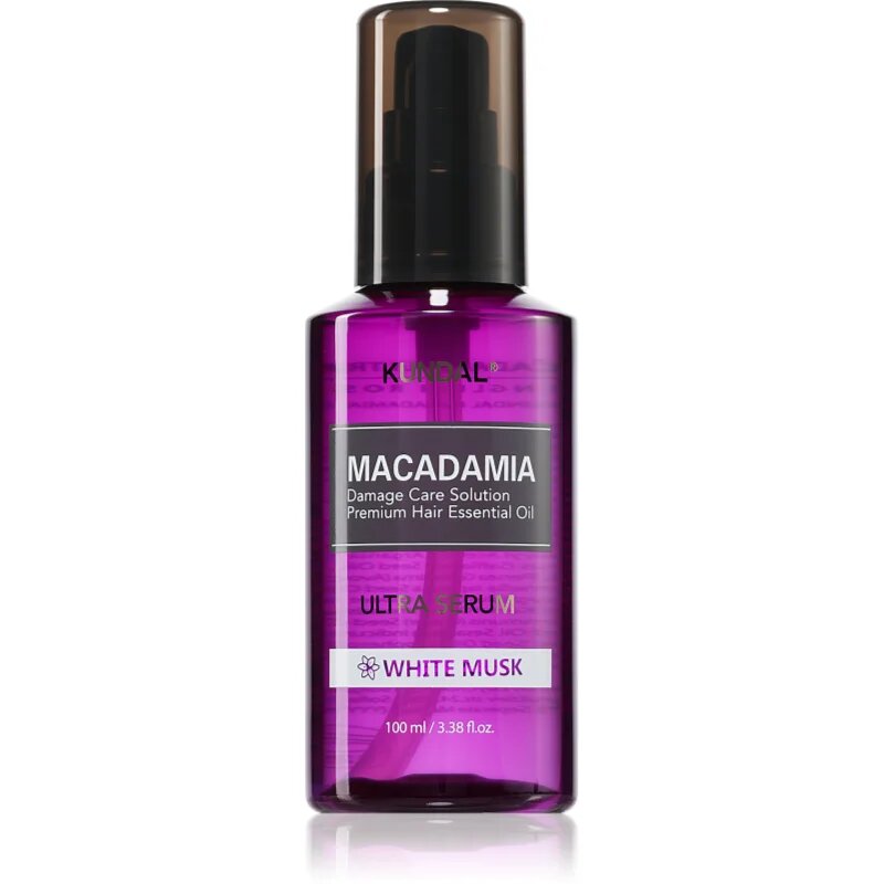 KUNDAL Macadamia Ultra Serum White Musk regeneráló olaj szérum a károsult hajra 100 ml