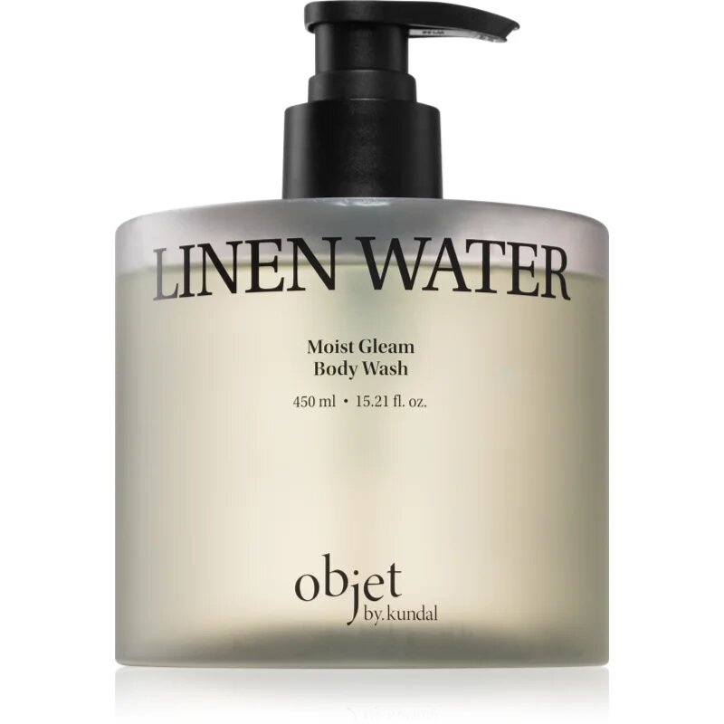 KUNDAL Objet Moist Gleam Body Wash parfümös tusfürdő az intenzív hidratálásért illattal Linen Water 450 ml