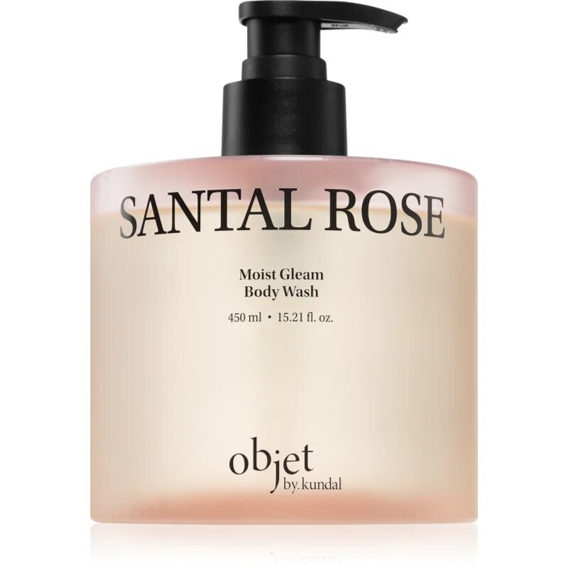 KUNDAL Objet Moist Gleam Body Wash parfümös tusfürdő az intenzív hidratálásért illattal Santal Rose 450 ml