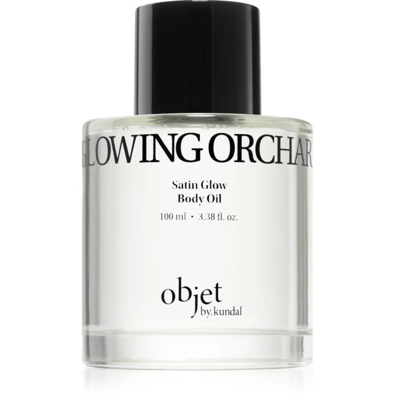 KUNDAL Objet Satin Glow Body Oil ápoló testolaj az intenzív hidratálásért illattal Glowing Orchard 100 ml