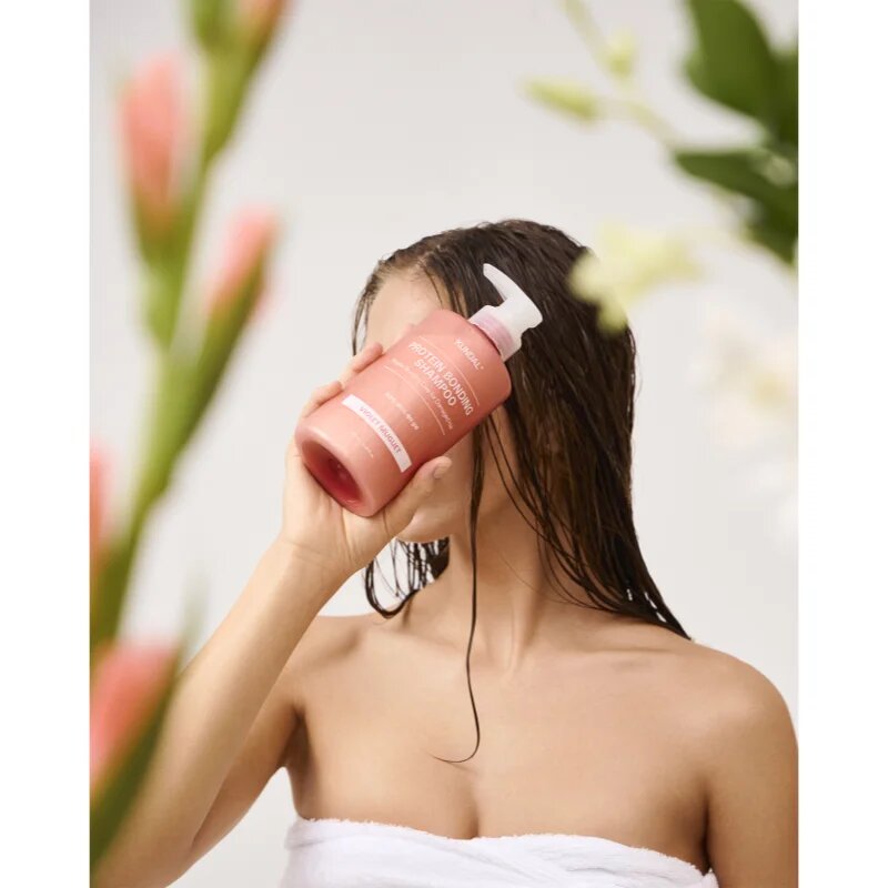 KUNDAL Protein Bonding Care Shampoo tápláló sampon száraz és sérült hajra illattal Violet Muguet 500 ml