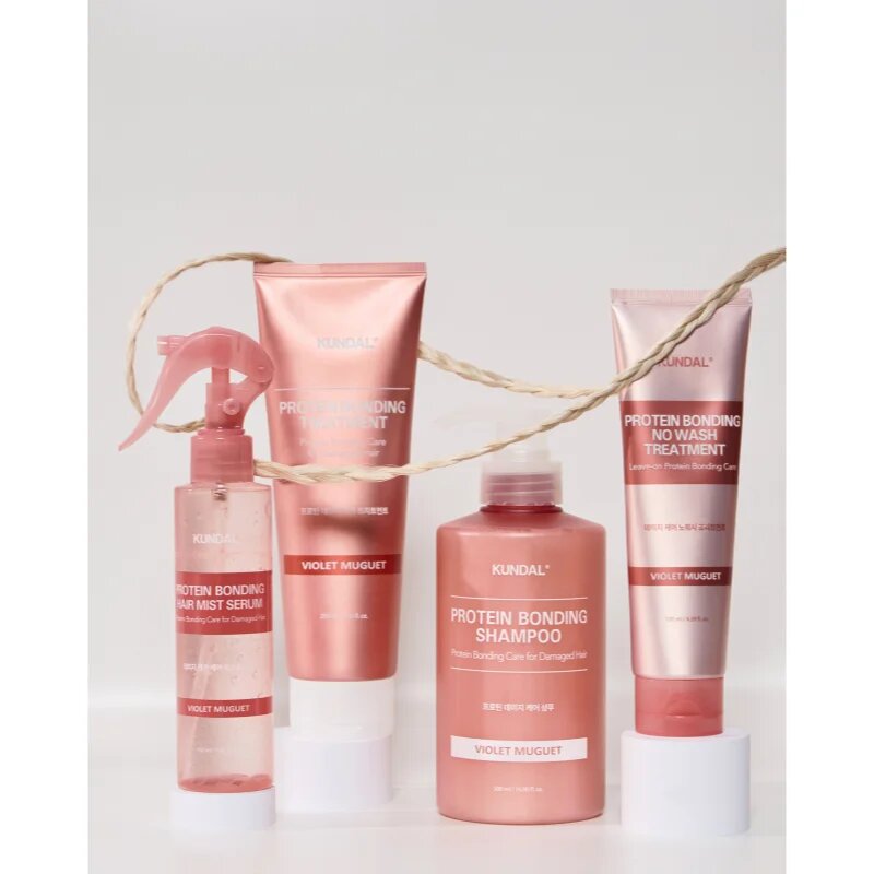 KUNDAL Protein Bonding Care Shampoo tápláló sampon száraz és sérült hajra illattal Violet Muguet 500 ml