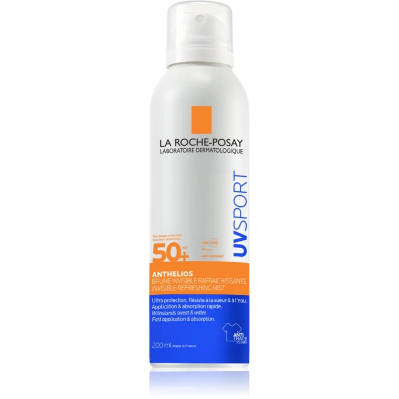 La Roche-Posay Anthelios UV Sport Invisible Refreshing Mist védő permet minden bőrtípusra SPF 50+ 200 ml