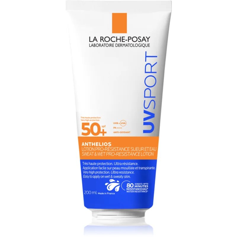 La Roche-Posay Anthelios UV Sport Sweat & Wet Pro-Resistance Lotion vízálló védőkrém sportolóknak SPF 50+ 200 ml