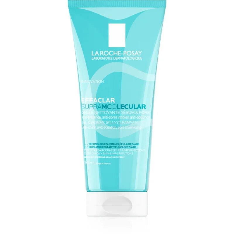 La Roche-Posay Effaclar Supramolecular tisztító gél a fénylő arcbőr és a kitágult pórusok ellen 200 ml