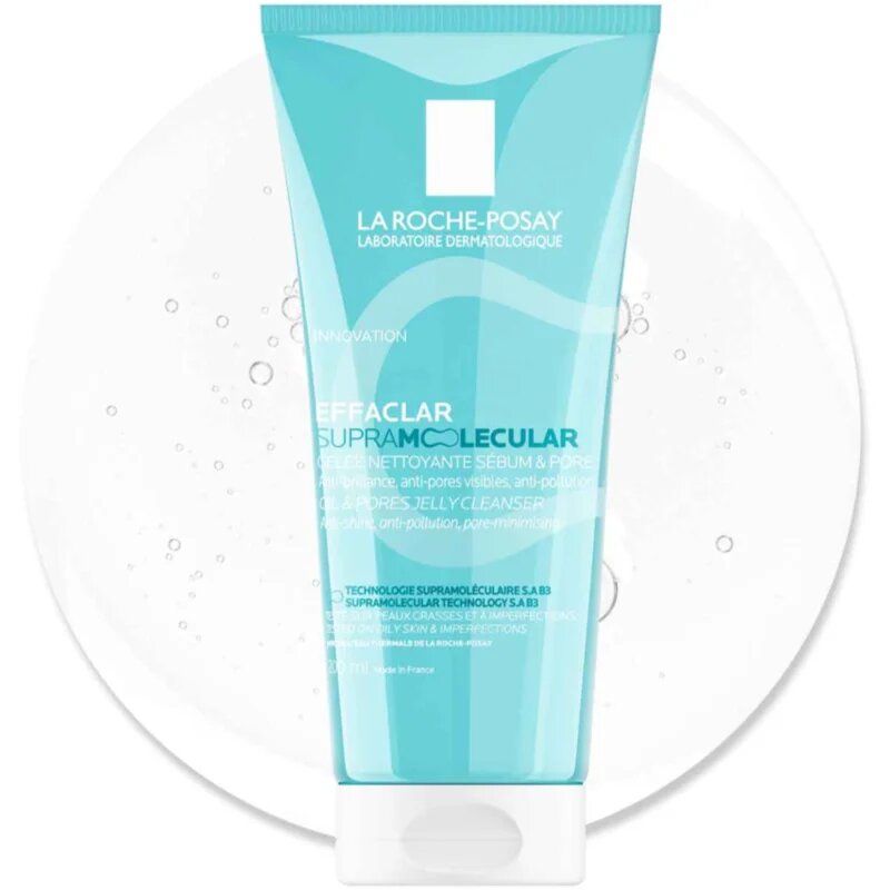La Roche-Posay Effaclar Supramolecular tisztító gél a fénylő arcbőr és a kitágult pórusok ellen 200 ml