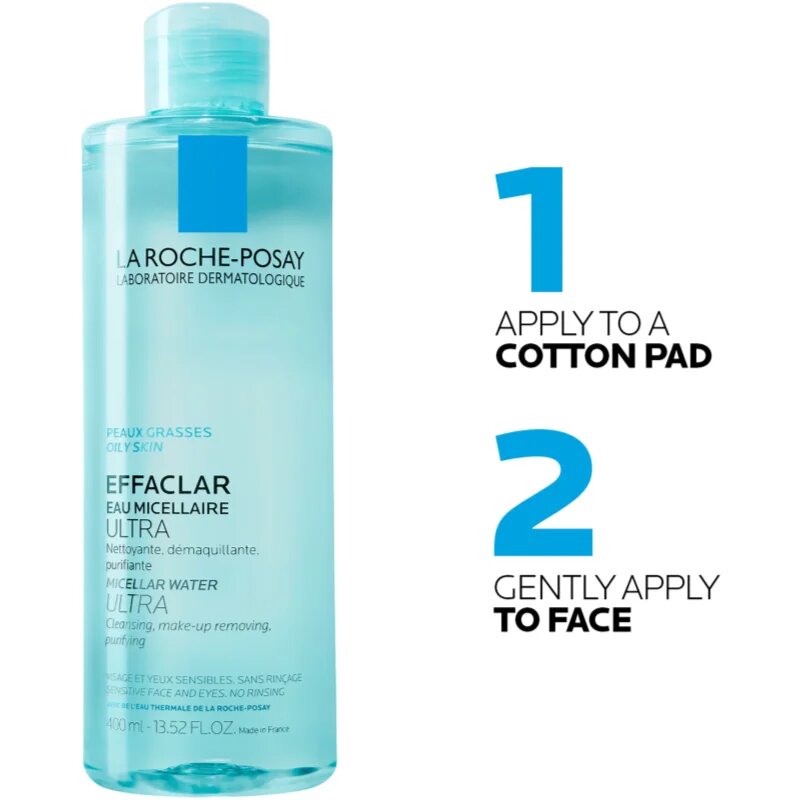 La Roche-Posay Effaclar Ultra tisztító micellás víz problémás és pattanásos bőrre 400 ml