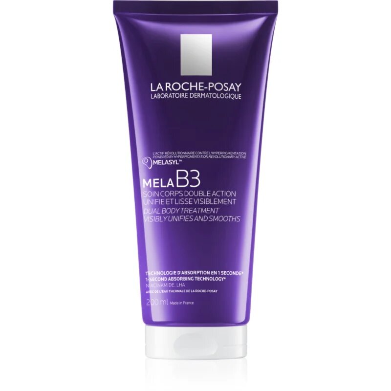 La Roche-Posay Mela B3 Dual Body Treatment bőrlágyító tej a testre a pigment foltok ellen 200 ml