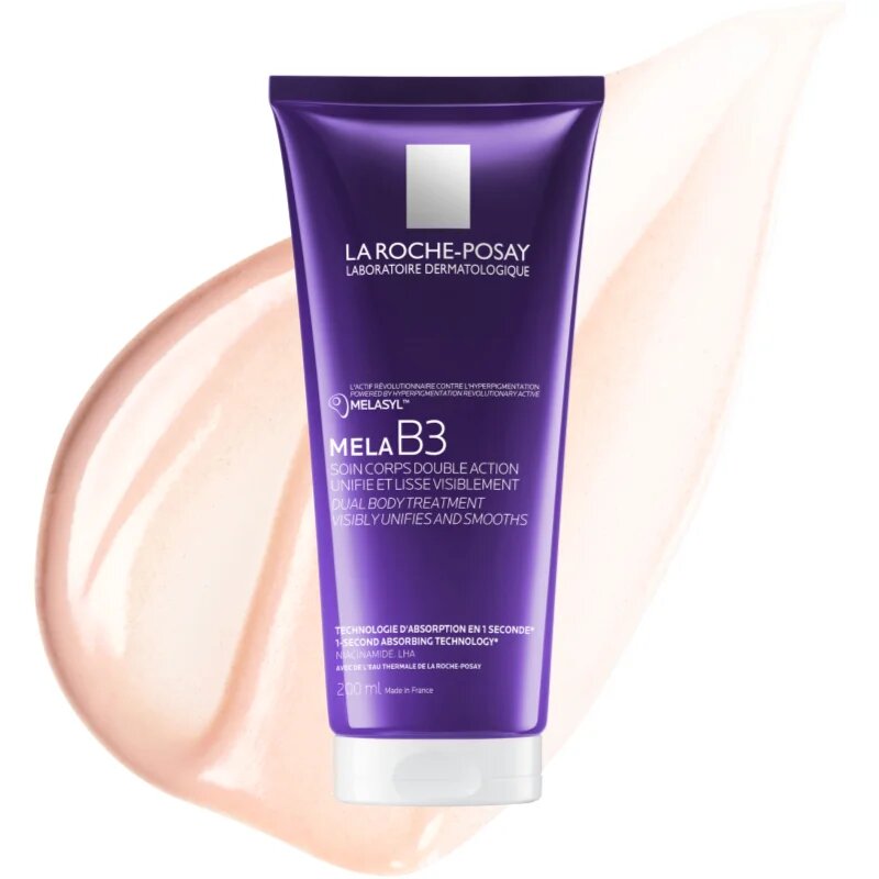 La Roche-Posay Mela B3 Dual Body Treatment bőrlágyító tej a testre a pigment foltok ellen 200 ml