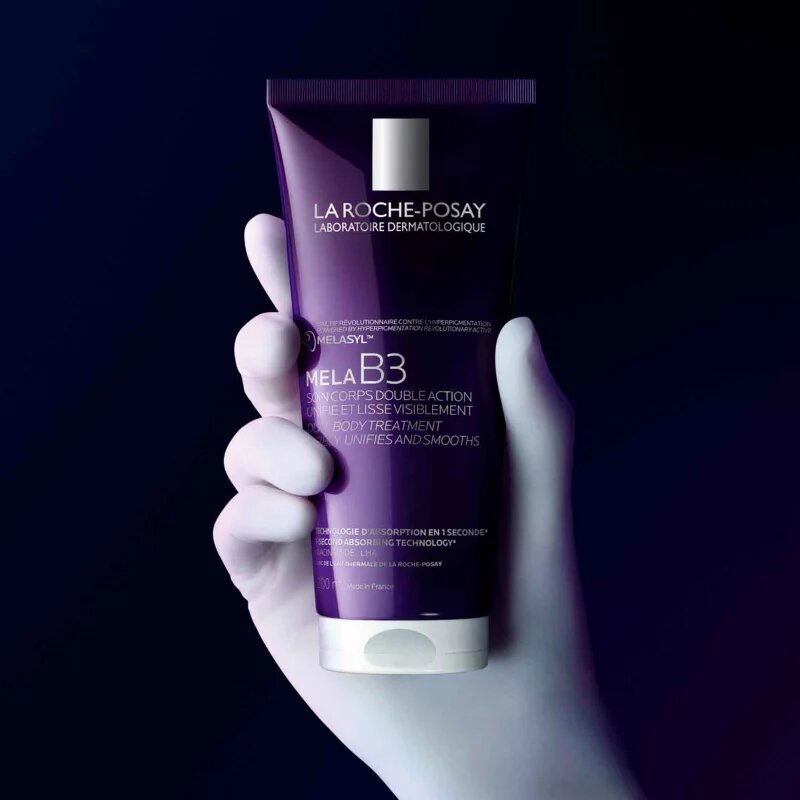 La Roche-Posay Mela B3 Dual Body Treatment bőrlágyító tej a testre a pigment foltok ellen 200 ml