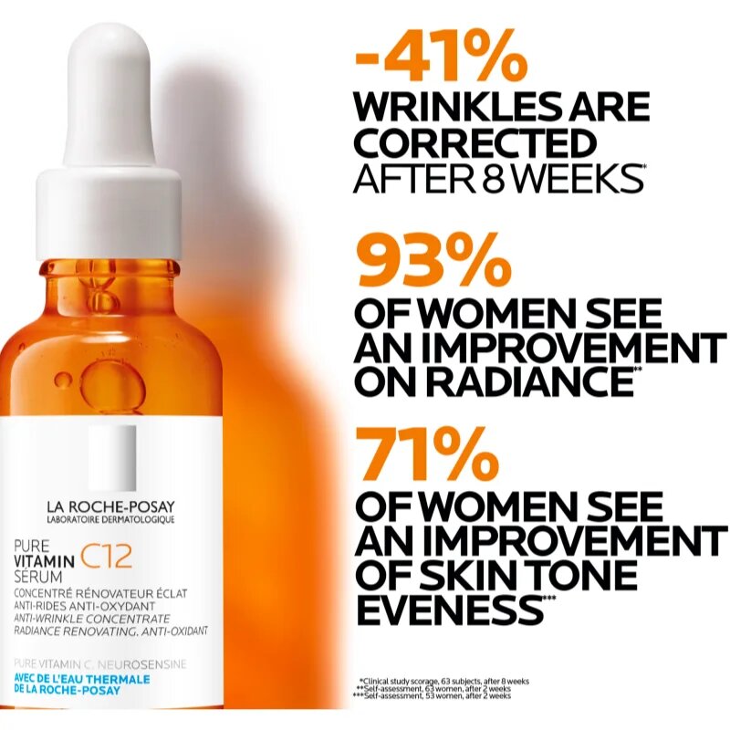 La Roche-Posay Pure Vitamin C12 bőrélénkítő szérum C-vitaminnal a ráncok ellen 30 ml