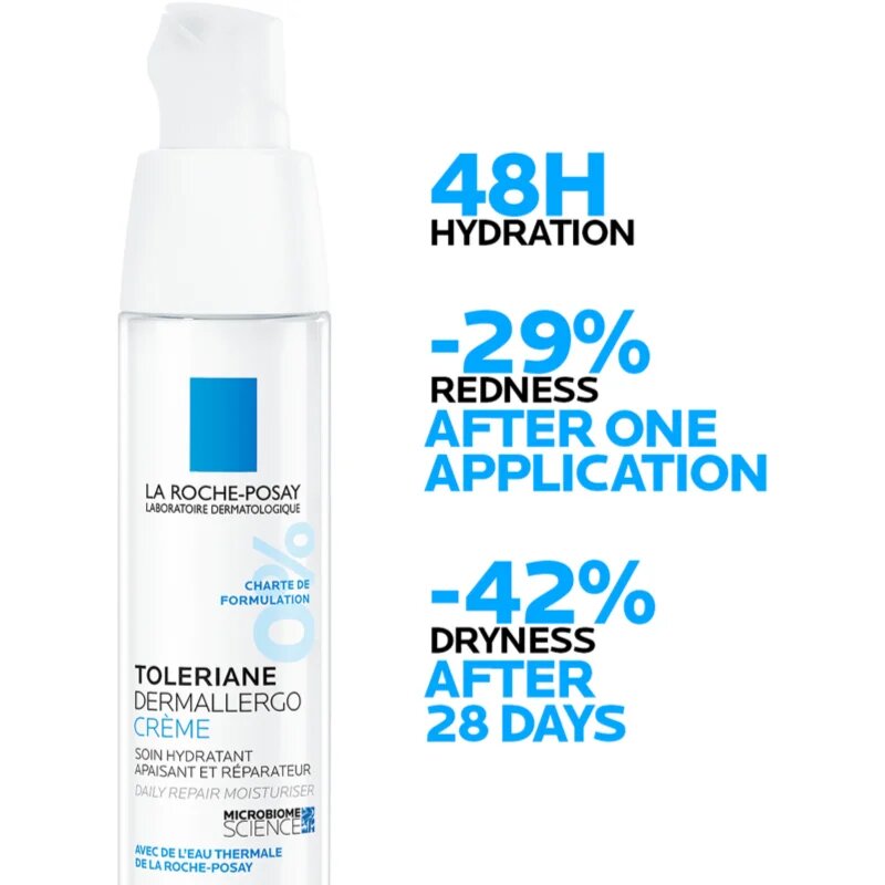 La Roche-Posay Toleriane Dermallergo hidratáló krém az érzékeny arcbőrre 40 ml